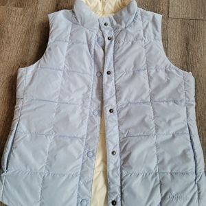 LL Bean goosedown puff vest women medium reversible
